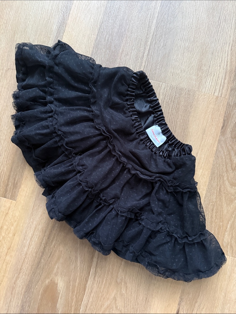 Beautiful Black Ruffle Tiered Girls's Skirt